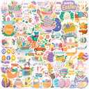 Easter Egg Stuffers - 100 PCS Happy Egg Bunny Stickers for Kids - Vinyl Easter Games Crafts Activities Party Favors - Basket Stuffers for Toddler - Kids Gifts for Boys Girls