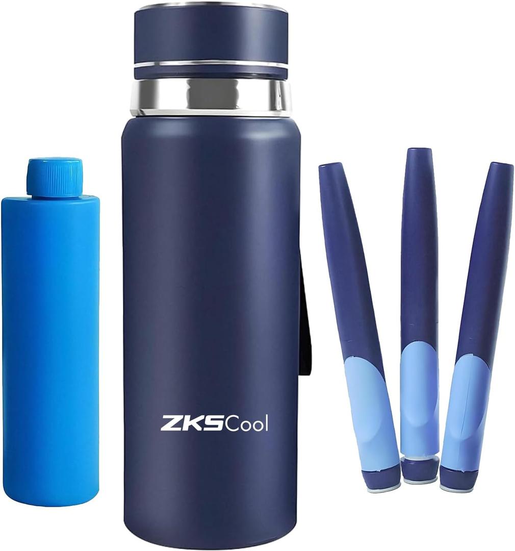 Insulin Cooler Travel Case  TSA Approved 24H Medication Cooler, Large Capacity Fits 35 Pens with Reusable Ice Pack  Lightweight Diabetes Travel Bag for Medications (Blue)