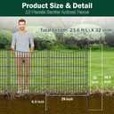 No Dig Dog Fence Outdoor for Yard with Gate, 32 in(H) X 23.6 ft(L)