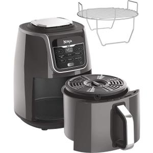 Ninja AF161 Max XL Air Fryer that Cooks, Crisps, Roasts, Bakes, Reheats and Dehydrates, with 5.5 Quart Capacity, and a High Gloss Finish, Grey