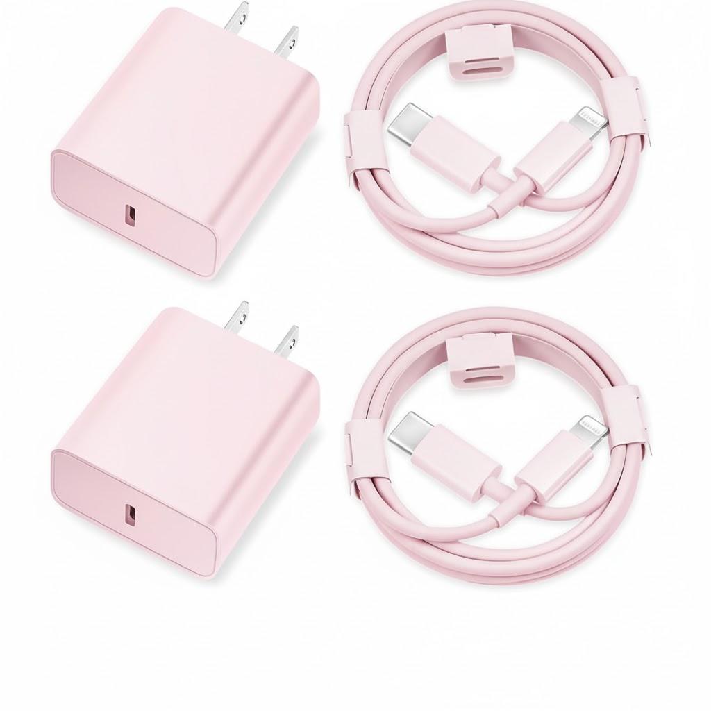 iPhone Charger Fast Charging,[MFi Certified] 2Pack 20W Type C Fast Charger Block with [10FT&6FT] USB C to Lightning Cable Compatible for iPhone 14/13/12/11 Pro Max/Xs Max/XR/X,iPad (Pink)