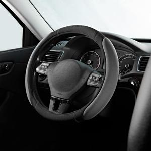 Skechers Steering Wheel Cover,14.5-15 Inch Universal Memory Foam Car Steering Wheel Covers Breathable Anti-Slip Steering Wheels Accessories for Men Women (Black & Grey) (Gray)