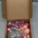 DRWATE Pink Disco Ball Cake Topper Mirror Balls Cake Decorations with pink Stars Cake Topper for 70s 80s Disco Dance Party Saturday Night Fever Supplies (Pink)
