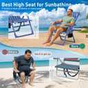 Suteck Backpack Beach Chair for Adults - 6-Position Folding Reclining Chair with Cooler Bag & Cup Holder, Lightweight Portable Beach Chair for Camping, Outdoor, Sand, Travel Use, Oversized