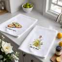 Funny Baking Kitchen Towels Set - Gifts for Bakers Chef Italian, Baking Lovers Gifts, Formaggio E Aglio Olive Oil Hand Towels Dishcloth for Kitchen Decorative 16x24, Set of 2