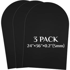 Novabright 3 Pcs Arched Foam Board 24 x 36 Inches PVC Foam Poster Board Waterproof for Signs School Projects Handicrafts Artistic Creation Indoor Outdoor (Black)