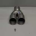 Stainless Steel Exhaust Tip Inlet 3 inches, Outlet 3 inches, Overall Length 8.66 inches, Dual Exhaust Ports, Polished Stainless Steel Exhaust Tip, Car Tailpipe (Straight, silver white)