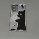 Toycamp for Samsung Galaxy S24 Ultra Case - Compatible with Magsafe Aesthetic Cute Holographic Galaxy S24 Ultra Case with Diamond Bling Lens Protector Cover for Women Girls, Black White Cat