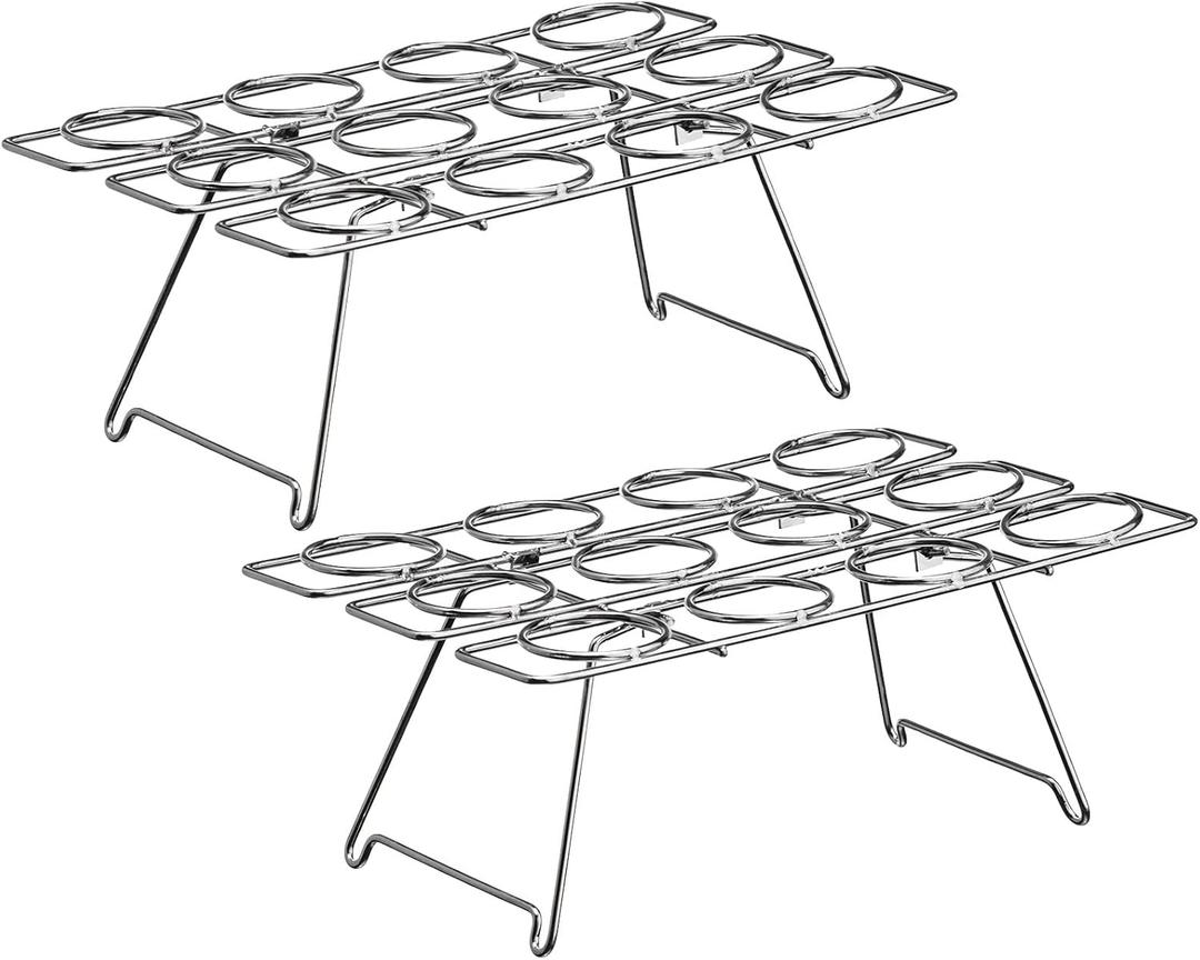 Patelai 2 Pieces Ice Cream Cone Baking Racks Cupcake Display Racks Cupcake Cone Stands Cupcakes Holders for Home Kitchen Baking Cooking Ice Cream Tools Supplies(Silver)