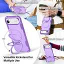 Designed for iPhone 17 Air Case with Magnetic Stand [Military Drop Protection][Compatible with Magnet] Shockproof 17 Air Phone Case with Ring Holder, Purple