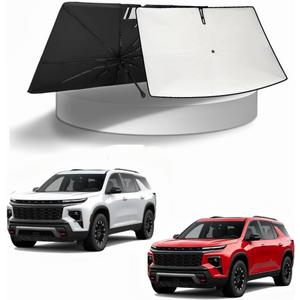 KUST Sun Shade Umbrella for 2018-2026 Chevrolet Chevy Traverse | Custom Fit Windshield Sunshade | Foldable Sunshade with Bendable Handle | Blocks Heat & UV Scratch Resistant Keep Car Cool Sunshield