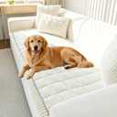 OTOB Couch Cover for Dogs Washable, Non Slip Funny Pet Couch Covers Sofa Slipcovers Cushion Mat, Plush Soft Cozy Pet Friendly Furniture Protector, All Seasons (Cream, 23.6" x 47.2")