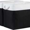 Bidtakay Baskets Extra Large Storage Bins for Clothes Set of 2 Black Baskets for Organizing Fabric Bins 17x12x15 In Tall Baskets with Handles Decorative Basket for Home Organization Dog Toy Baskets