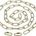 PATIKIL 6ft Lighting Hanging Chain, Metal Looping Chain with Quick Link Screw Lock Connectors for Hanging Plant Pendant Chandelier Light Fixture, Brass