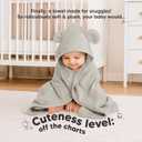 KeaBabies 2-Pack Hooded Baby Towels for Newborn - 30x30 Soft & Absorbent Viscose from Bamboo Baby Bath Towels with Hood for Infant, Toddler,Kids,Boys Girls,Newborn Bath Essentials (Graphite, Petite)