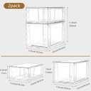 6Pack Pantry Organizers and Storage,Clear Stackable Kitchen Storage Organizer,Foods Organizer Bins with Handles, Easily Assemble for Bathroom, Kitchen, Refrigerator, Pantry, Cabinet, Closet