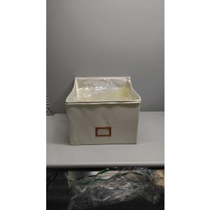 Storage Box with plastic Cover 17.5" * 17.5" (cream white )