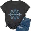 Ykomow Christmas Trees Shirt Womens Holiday Pine Tree Xmas Graphic Tees Christmas Family Shirt (Gray, S)