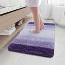 Arotive Microfiber Bathroom Rugs, Shaggy Soft and Absorbent Bath Rug, Non-Slip, Thick Plush Machine Washable Dry Bath Mats for Bathroom, Tub and Shower, 44x32, Dark Purple, Rectangular