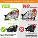 WEELMOTO for 2005-2006 Honda CR-V 4-Door Sport Utility Headlights for 2005 2006 Honda CRV Pair Headlamp Chrome Housing Amber Reflector Left+Right Side