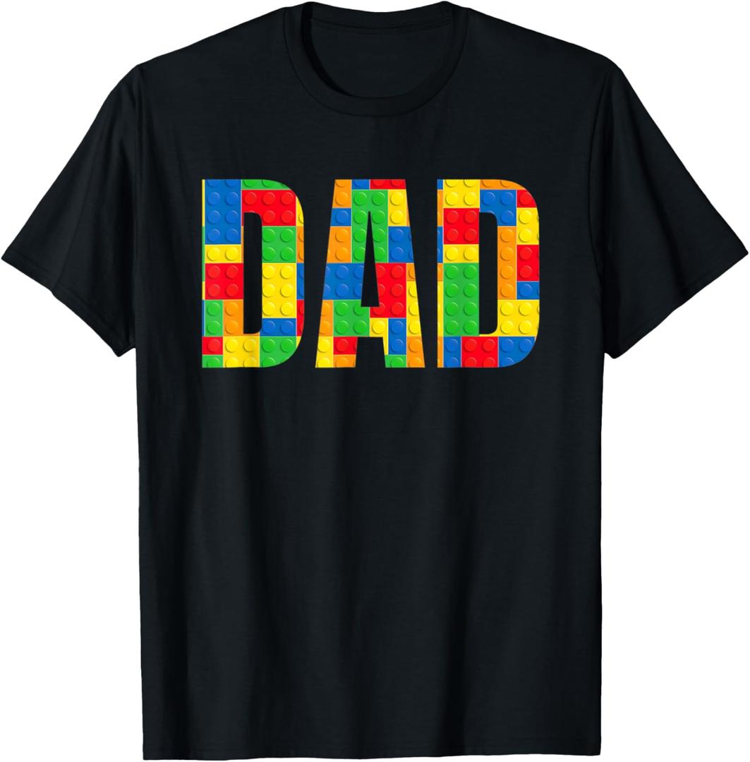 Dad Parent Brick Master Builder Building Blocks Set Family T T-Shirt, XL