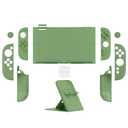 PlayVital Hard Case for Nintendo Switch 2 with Extra Stand & Thumb Grip Caps | Split Design, Dockable Protective Full-Body Shell Cover for Nintendo Switch 2 | Solid Color Series, Matcha Green