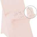 magalo 12 Pack Blush Pink Spandex Folding Waterproof Chair Cover, Stretch Chair Cover Protector for Wedding, Party, Dining Banquet and Other Special Events