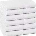 Towel and Linen Mart 100% Cotton White 6 Pack Bath Towel Set, Quick Dry, Super Absorbent, Light Weight, Soft Feel for Hotel, Spa and Bathroom (27 X 54) (White, 27 x 54 6 Pack)