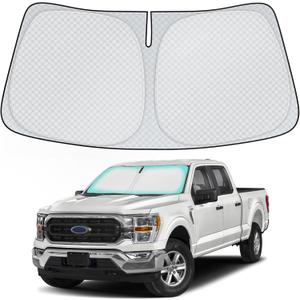INSAUTO Windshield Sun Shade for 2021-2024 2025 Ford F150 F-150 Accessories, [Upgraded 7-Layer Protection], Foldable Front Windshield Sunshade, Block Out UV Rays & Heat, Keep Car Cool
