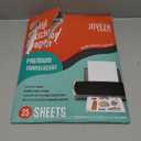 JOYEZA Premium Printable Vinyl Clear Sticker Paper for Inkjet Printer - 25 Sheets Translucent Waterproof, Dries Quickly Vivid Colors, Holds Ink Well - Inkjet & Laser Printer