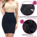 SLIMBELLE Half Slips Shaper Cool Comfort Seamless Slip Shapewear Under Dress Tight Skirt Undergarments (Black, S)
