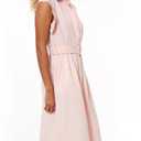 Womens Turn Down Collar Shirt Dress Short Wing Sleeve Button Down Dress Trench Coat Formal Elegant Dress With Belt(Pink-M) (Pink, M)