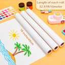 Marsui 18 Inch Wooden Art Paper Roll Dispenser with 3 Easel Paper Rolls, Craft Papers Dispenser Tabletop Roll Holder and Papers Cutter Butcher for Easel Drawing, Art Craft