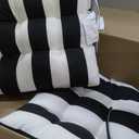 Outdoor/Indoor Wicker Seat Cushions All Weather 19 x 19 inches Outdoor Chair Pads,Black White,Set of 2 (Wicker Cushions)