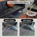 BSZHTECH Leather Repair Tape Self-Adhesive Leather Repair Patch for Couch Furniture Sofas Car Seats Advanced PU Vinyl Leather Repair Kit (Black, 17X79 inch)