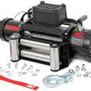Rough Country 12,000LB PRO Series Electric Winch - Waterproof 12V 6HP Winch with Steel Cable & Wired Remote for Jeeps Truck SUV Off-Road Recovery