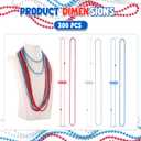 300PCS 4th of July Accessories Patriotic Bead Necklaces, 33inch Red Blue Silver Necklaces Bulk, 4th of July Decorations for Parade Party Favors Veterans Day