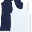 Amazon Essentials Women's Slim-Fit Tank Top, Pack of 2 (Navy/White) S