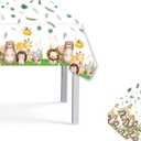 JoyPopper Jungle Safari Tablecloth  3 Pack Disposable Safari Theme Table Covers for Birthday Party, Baby Shower, Jungle Animal Decorations  Waterproof Plastic Table Cover