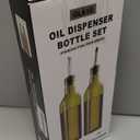 COOLMI Oil and Vinegar Dispenser Set - 17oz/500ML Premium Glass Olive Oil Dispenser Bottles for Kitchen, Oil Dispenser for Kitchen (Olive)