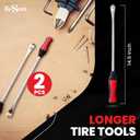 2 Pack 14.5" Tire Spoons Changing Tire Lever Tire Iron Bar Set Tire Repair Tool Kit Tire Changer Remove Tyre Heavy Duty Metal Steel for Motorcycle Bike Scooter Bicycle Mower Dirtbike 14.5 inch long
