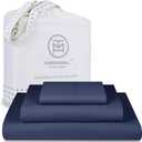 Threadmill Twin Sheet Set |656 Thread Count 100% Supima Cotton Sheets for Twin Mattress |Solid Sateen Twin Bed Sheets Set | 16 Deep Pocket | Soft Breathable 3-Piece Cooling Sheet Set | Folkstone Blue