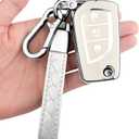 for Toyota Key Fob Cover with Keychain Soft Full Protection Case Compatible with 2019-2025 RAV4 LE 2018-2024 Camry LE/SE, 2017-2025 Corolla LE/SE 2018-2022 C-HR LE (3 Buttons, White)