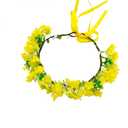 Flower Crown for Women, Floral Headband Women Headpiece Flower Hair Accessories for Weeding Bride Cosplay Party Festival Photos (Rape Flower Yellow Green, Adjustable)