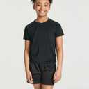 Real Essentials 5 Pack: Girls Rash Guard Swim Shirts  Short Sleeve UPF Sun Protection Tops (Ages 4-16) (X-Large)