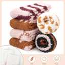 YSense 6 Pairs Womens Fuzzy Fluffy Socks Cozy Soft Warm Winter Fleece Sleep Comfy Crew Slipper Socks