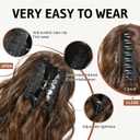 FLUFYMOOZ Ponytail Extension, 18 Inch Claw Clip Ponytail Extension, Wavy Curly Claw Clip in Ponytail Hair Extensions, Natural Fake Ponytail Synthetic Hairpiece for Women (Medium Chocolate Brown)
