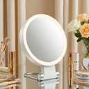 Makeup Mirror with Lights, Magnifying Mirror 1X/30X with Adjustable 3 Color Light, Double Side Control, 2000mAh Rechargeable, Lighted Makeup Mirror with Magnification, Smart Memory, Gift for Women