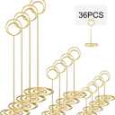 Teling 36 Pieces Table Number Holders 3 Size Place Card Holder Name Numbers Menu Memo Note Card Picture Photo Clip Stand Table Sign for Wedding Anniversary Party Display(Gold)