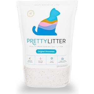 PrettyLitter Health Monitoring Cat Litter (Unscented, Non Clumping) | Lightweight & Low Tracking, Color Changing Silica Gel Crystals, Advanced Odor Control  6 Lbs, Pack of 1 (Up to 1 Month Supply)